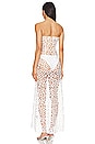 view 3 of 4 Sheer Floral Embroidered Strapless Dress in White