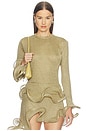 view 1 of 5 Wave Sleeve Bamboo Top in Gold