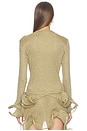 view 4 of 5 Wave Sleeve Bamboo Top in Gold