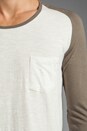 view 6 of 6 Long Sleeve Baseball Tee in Natural Slub