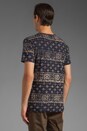 view 3 of 5 Low Crewneck Tee in Navy Slub w/ Bandana Print in Navy Slub & Bandana Print