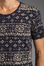 view 5 of 5 Low Crewneck Tee in Navy Slub w/ Bandana Print in Navy Slub & Bandana Print