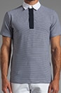 view 4 of 5 S/S Polo Shirt in Thin Navy Stripe