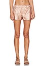 view 1 of 3 SHORT IMITATION CUIR in Metallic Rose Gold
