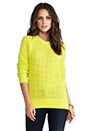 view 1 of 5 Long Sleeve Open Stitch Fuzzy Sweater in Pomme