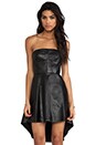 view 1 of 5 Sculpted Leather Bustier Kick Dress in Black