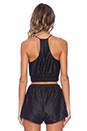 view 3 of 4 TOP CROPPED CRINKLE in Black