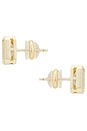 view 2 of 2 Emerald Cut Bezel Stud Earring in Gold