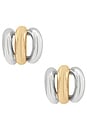 view 2 of 4 Triple Two Toned Hoop Earring in Gold & Silver