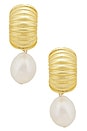 view 1 of 2 Cameron Pearl Drop Earring in Gold & Pearl