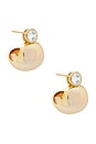 view 1 of 3 Bezel Gold Earring in Gold in Silver