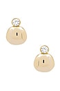 view 2 of 3 Bezel Gold Earring in Gold in Silver
