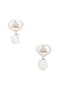 view 1 of 2 Pearl Drop Earring in Silver & Pearl