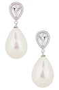 view 1 of 2 Kamila Halo Pearl Earring in Silver & Pearl