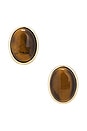 view 1 of 2 Cecillia Stud Earring in Gold & Brown