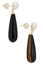 view 3 of 3 Linnea Earring in Pearl & Tiger Eye