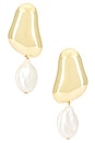 view 1 of 2 Carter Pearl Drop Earring in Gold & Pearl