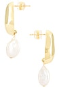 view 2 of 2 Carter Pearl Drop Earring in Gold & Pearl