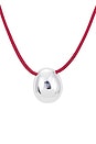 view 2 of 2 Connor Cord Necklace in Red & Silver