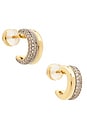 view 1 of 3 Gemini Pave Earring in Gold & Silver