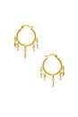 view 1 of 2 Tori Charm Hoop Earrings in Yellow Gold