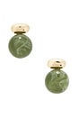 view 1 of 2 Alice Gemstone Earring in Gold & Green