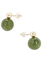 view 2 of 2 Alice Gemstone Earring in Gold & Green