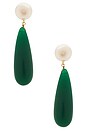 view 1 of 2 ПОДВЕСНЫЕ СЕРЬГИ LINNEA in Pearl & Green