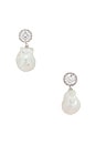 view 1 of 2 Halo Pearl Earring in Silver & Pearl