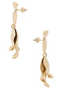 view 2 of 2 PENDIENTES LARGOS FLORASION in Gold