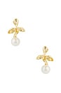 view 1 of 2 Fiorina Pearl Drop Earring in Gold & Pearl