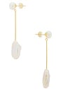 view 2 of 2 Pearl Drop Petunia Earring in Gold & Pearl