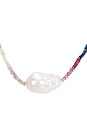 view 2 of 3 Aisha Gemstone Necklace With Pearl in Multi