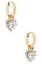 view 1 of 3 Heart Georgian Cut Earring in Gold