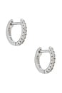 view 1 of 3 Micro Pave Huggie Earrings in Silver
