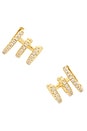 view 3 of 3 Katerina Triple Pave Earring in Gold