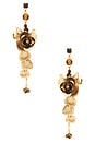 view 1 of 2 BOUCLES D'OREILLES PENDANTES GARDENIA in Gold