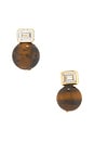 view 1 of 2 Emerald Baguette Tiger Eye Earring in Multi