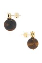 view 2 of 2 Emerald Baguette Tiger Eye Earring in Multi