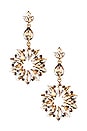 view 1 of 2 Sunburst Crystal Drop Champagne Earring in Gold