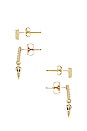 view 2 of 2 Petite Tusk Pave Earring Set in Gold