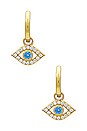 view 2 of 3 Evil Eye Pave Huggie in Gold