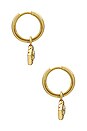 view 3 of 3 Evil Eye Pave Huggie in Gold