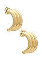 view 1 of 3 X Revolve Wave Studs in Gold