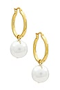 view 1 of 3 Pearly Hoops in Gold