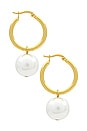 view 2 of 3 Pearly Hoops in Gold