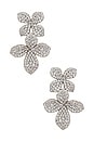 view 1 of 2 Flower Pave Drop Earring in White Gold