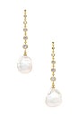 view 1 of 2 Diamond Baroque Drop Earring in Gold & Pearl