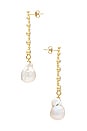 view 2 of 2 Diamond Baroque Drop Earring in Gold & Pearl