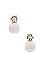 view 1 of 2 Bliss Stud Earrings in Gold & Pearl